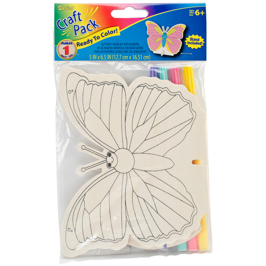 Wood Figure for Kids with Markers - Butterfly