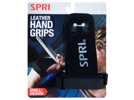 SPRI Leather Hand Grips in Small and Medium ( Case of 18 )