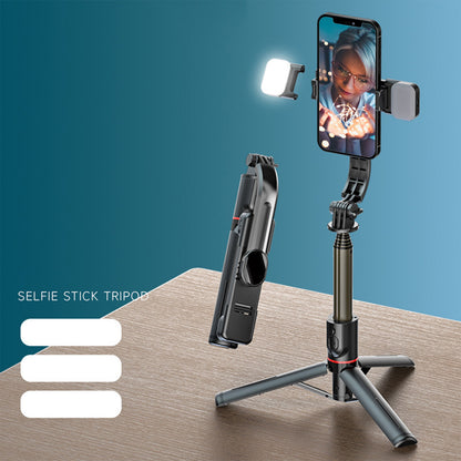 Extended Wireless Selfie Stick With Double Fill Light Adjustable Phone Holder Multifunctional Selfie Stick Cell Phone Stand Compatible For IOS Android Smart Phones L13 extended bracket black