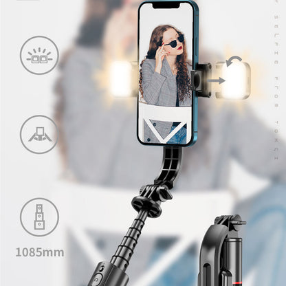 Extended Wireless Selfie Stick With Double Fill Light Adjustable Phone Holder Multifunctional Selfie Stick Cell Phone Stand Compatible For IOS Android Smart Phones L13 extended bracket black