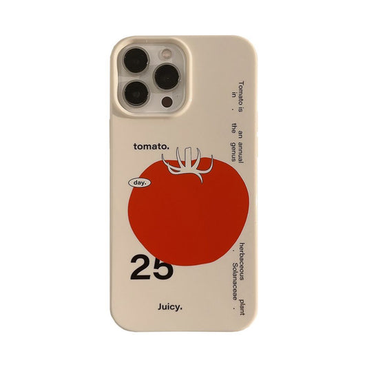 Art Style Tomato Pattern Phone Case Shockproof Protective Cover Smart Phone Case Compatible For IPhone 15 14 13 Pro Max 12 11 white big tomato 15pro