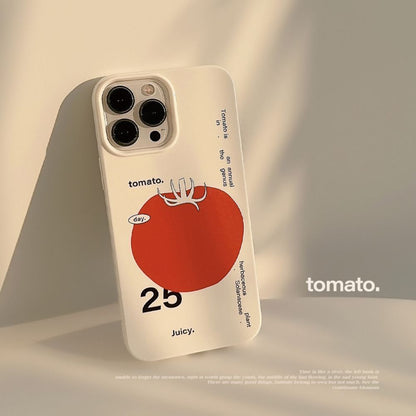 Art Style Tomato Pattern Phone Case Shockproof Protective Cover Smart Phone Case Compatible For IPhone 15 14 13 Pro Max 12 11 white big tomato 15pro