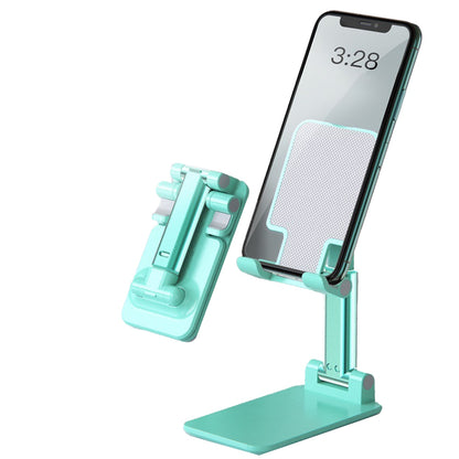 Smart Phone Holder Desk Portable Tablet Cell Phone Holder Tablet Stand Anti-Slip Adjustable Angle Phone Holder Folding Electronic Devices Mount For Mobile Phones Tablet T9 phone version [mint green]