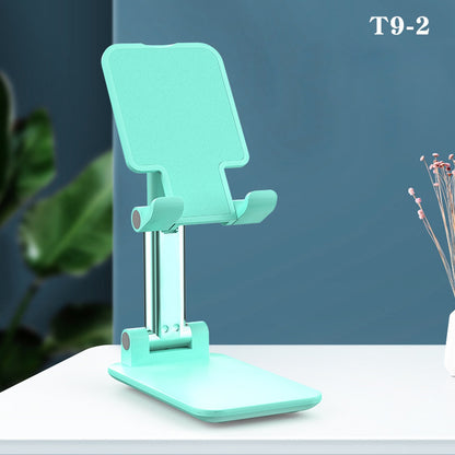 Smart Phone Holder Desk Portable Tablet Cell Phone Holder Tablet Stand Anti-Slip Adjustable Angle Phone Holder Folding Electronic Devices Mount For Mobile Phones Tablet T9 phone version [mint green]