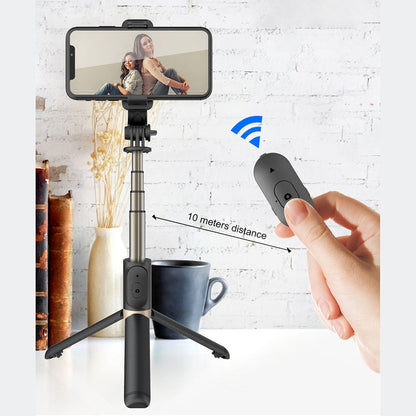 Extension Tripod Rod Aluminium Alloy Extendable Stick Adjustable Telescopic Selfie Stick With Remote Control Portable Lightweight Extendable Selfie Stick Phone Tripod Q03 white