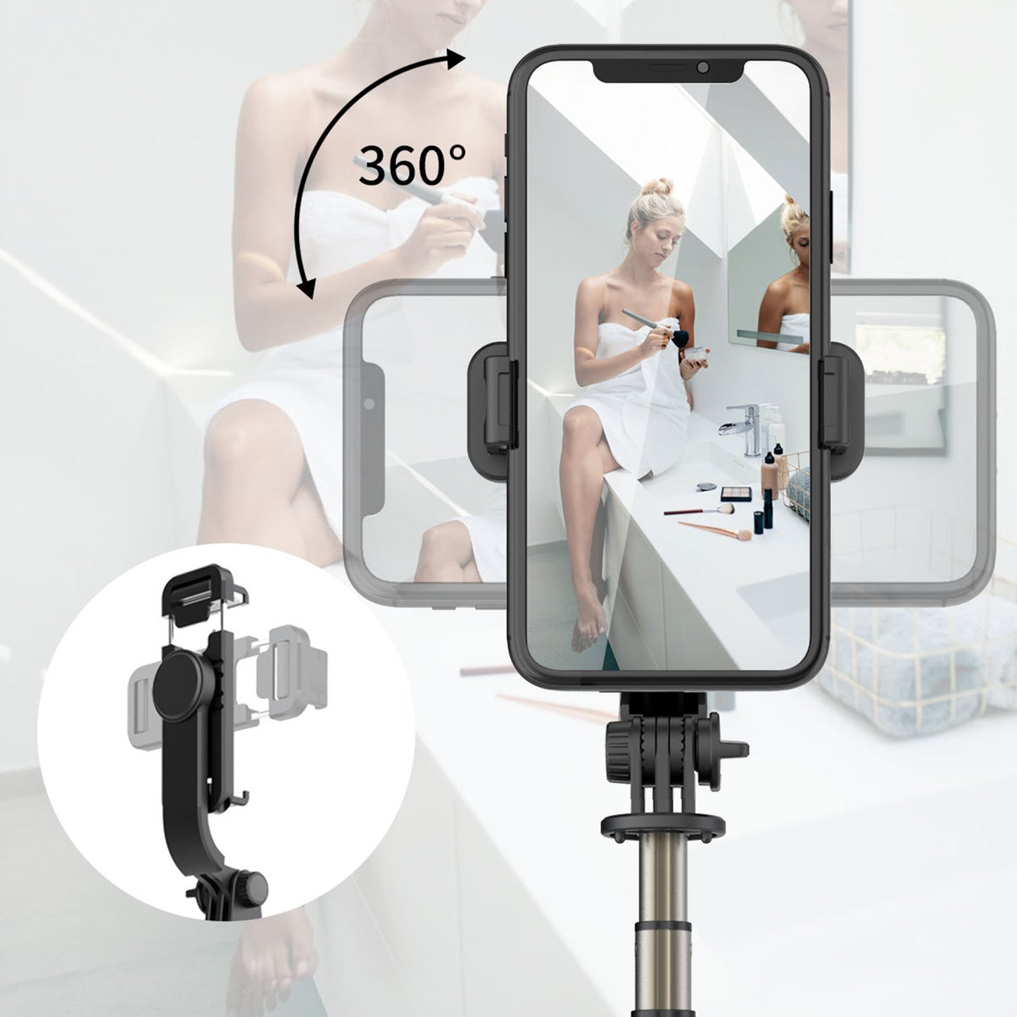 Q03 Extension Rod Adjustable Selfie Stick Tripod Aluminium Alloy Extendable Stick With Remote Control Mobile Phone Tripod Stand Compatible For Android IOS Devices Q03 white