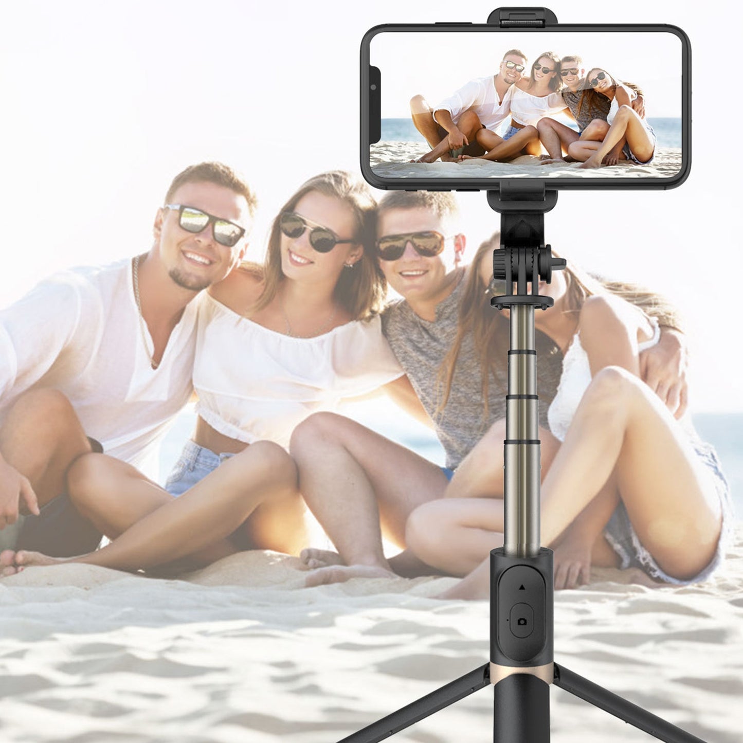 Q03 Extension Rod Adjustable Selfie Stick Tripod Aluminium Alloy Extendable Stick With Remote Control Mobile Phone Tripod Stand Compatible For Android IOS Devices Q03 white