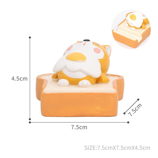 Resin  Creative  Mobile  Phone  Holder Cute Animal Image Living Room Office Home Ornaments Food blogger mobile phone holder-toast