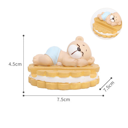 Resin  Creative  Mobile  Phone  Holder Cute Animal Image Living Room Office Home Ornaments Food blogger mobile phone holder-toast