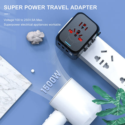 Travel Adapter Type-c Charging Port Socket 309bt Multi-functional Charging Stand for Business Travel White