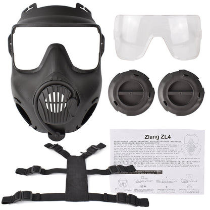 Tactical Protective Mask Cs Game Face Covers Outdoor Protection Mask For Halloween Cosplay Equipment ZL4 mud-clear lens