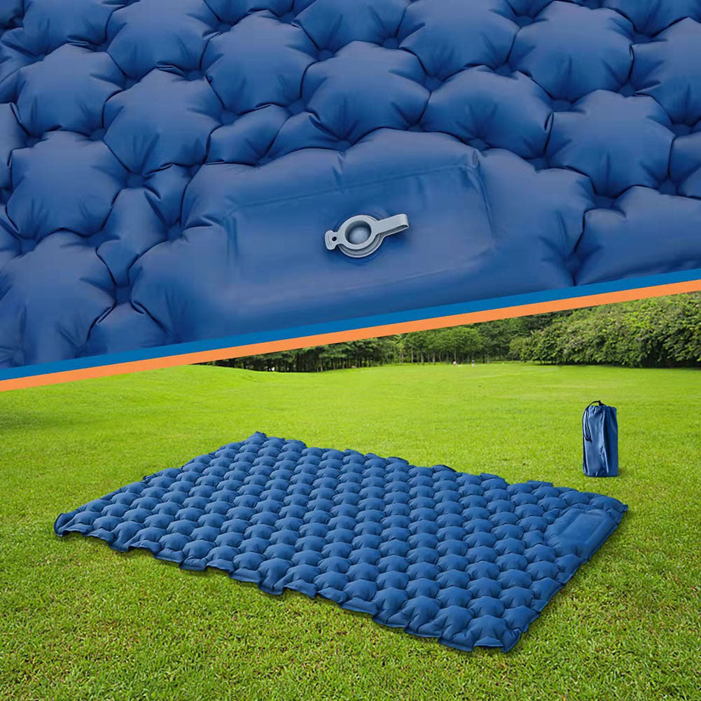 Camping Sleeping Pad Ultralight Mat With Built-in Foot Pump & Pillow Inflatable Sleeping Pads For Camping Backpacking Hiking navy blue