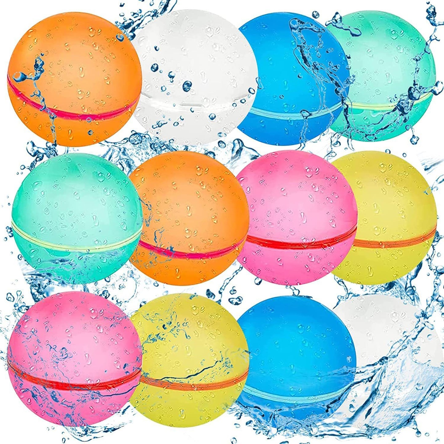 12Pcs Water Balloons Latex Automatic Water Filling Magnetic Suction Water Balls Summer Outdoor Games Random Color