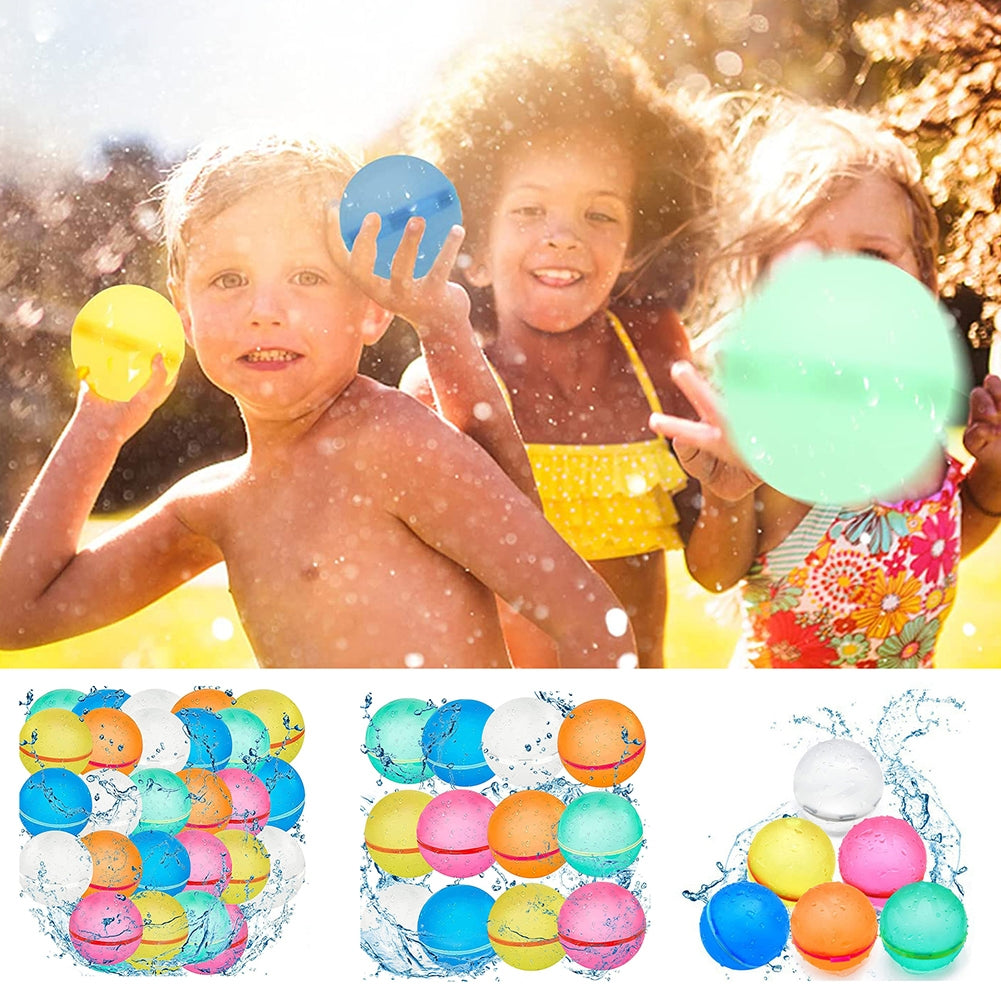 24Pcs Water Balloons Latex Automatic Water Filling Magnetic Suction Water Balls Summer Outdoor Games Random Color