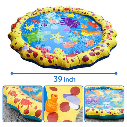 Sprinkler Pad For Kids 39'' Sprinkler Play Mat Outdoor Pool Party Water Play Toys Water Play Game For Kids Pets 100CM