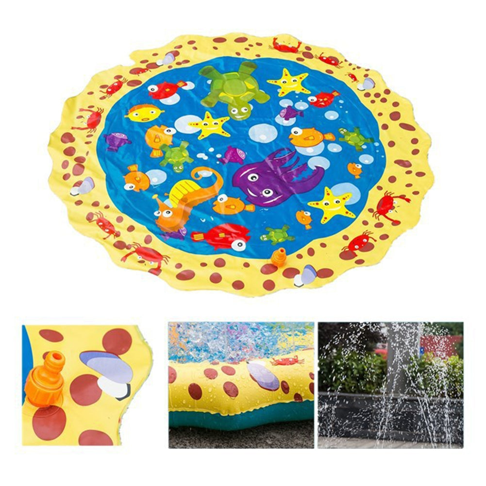 Sprinkler Pad For Kids 39'' Sprinkler Play Mat Outdoor Pool Party Water Play Toys Water Play Game For Kids Pets 100CM