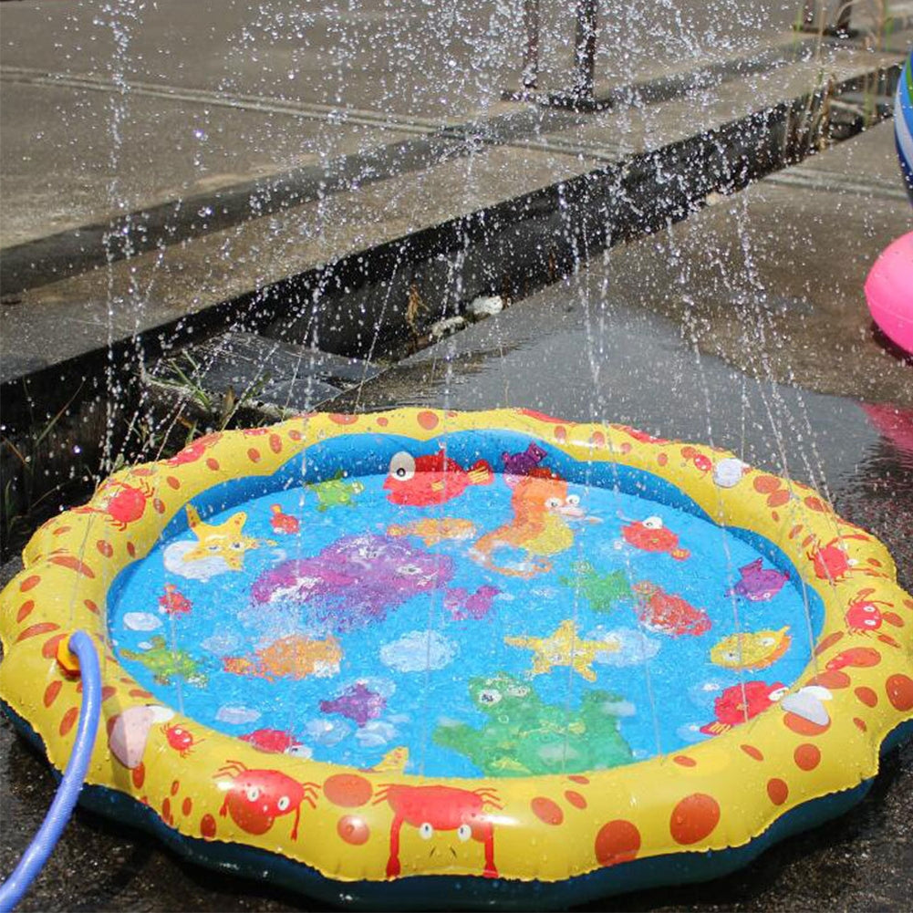 Sprinkler Pad For Kids 39'' Sprinkler Play Mat Outdoor Pool Party Water Play Toys Water Play Game For Kids Pets 100CM