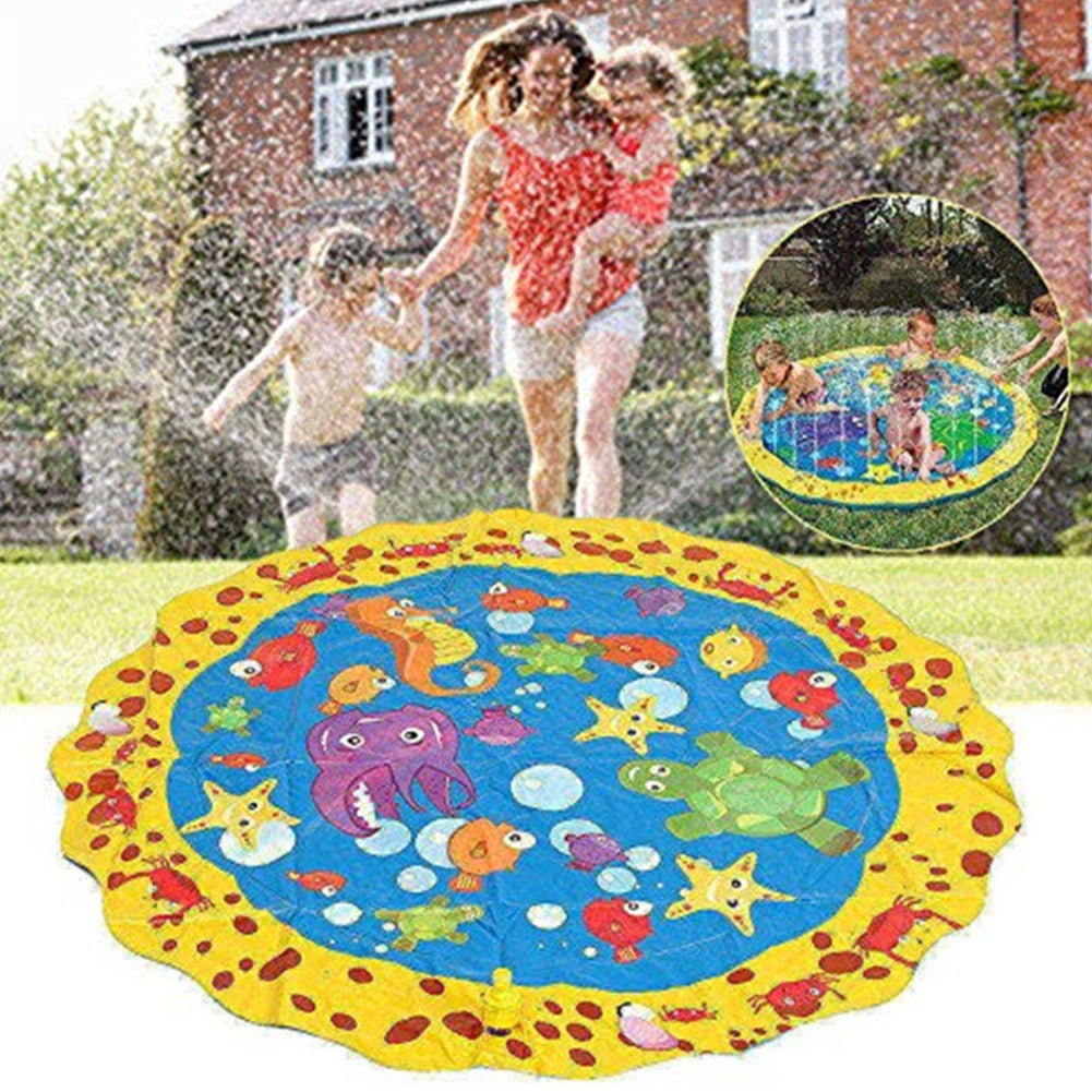 Sprinkler Pad For Kids 39'' Sprinkler Play Mat Outdoor Pool Party Water Play Toys Water Play Game For Kids Pets 100CM