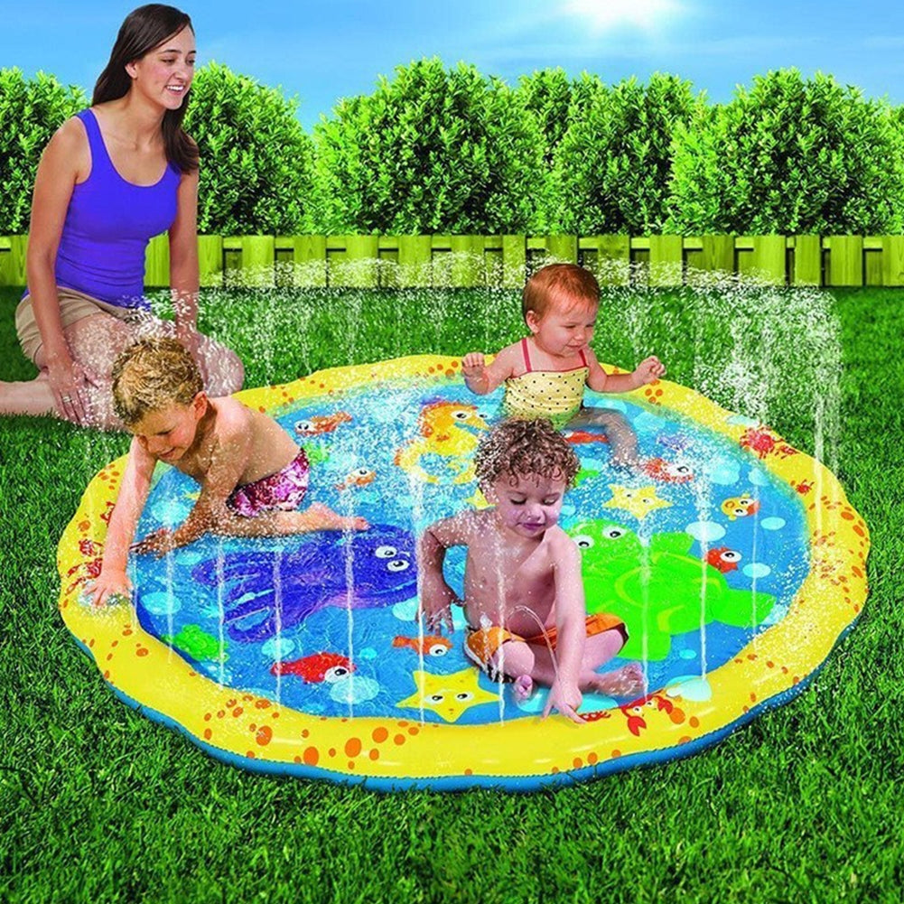 Sprinkler Pad For Kids 39'' Sprinkler Play Mat Outdoor Pool Party Water Play Toys Water Play Game For Kids Pets 100CM