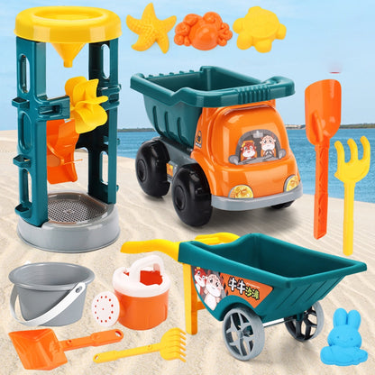 Children Beach Sand Toys Set Large Trolley Outdoor Tools Kit for Sand Water Playing Boys Girls Gifts