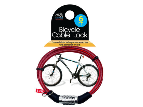 Thin Bicycle Lock with Code ( Case of 6 )