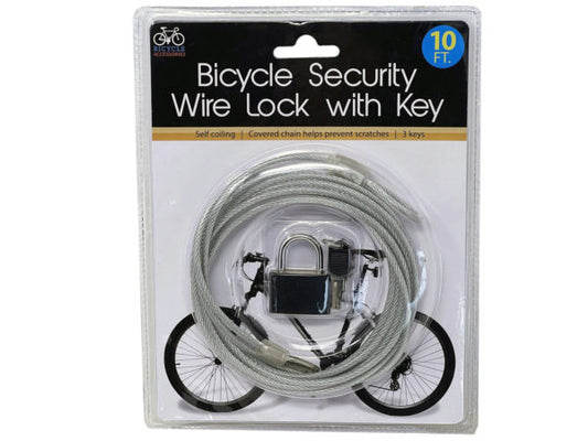 Bicycle Security Wire Lock with Key ( Case of 6 )