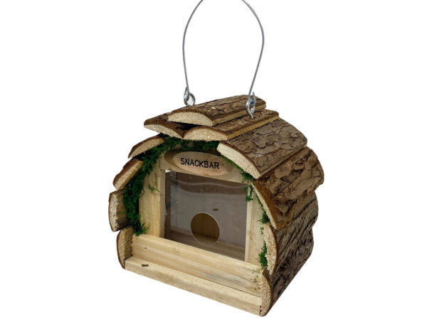 6" x 9" Log Cabin Bird Feeder with Plastic Window ( Case of 4 )