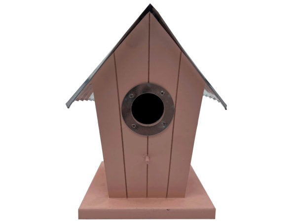 Wood Birdhouse with Tin Roof ( Case of 2 )