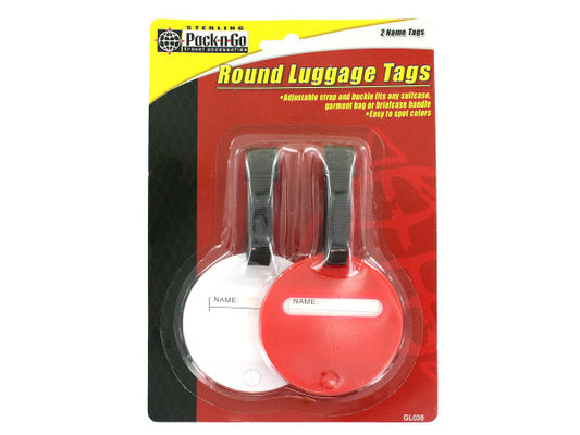 2 Pack round luggage tags ( Case of 144 )