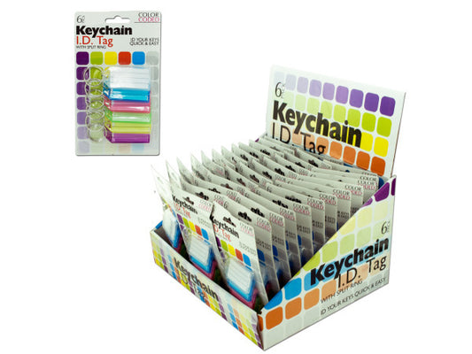 Color Coded Key Chain ID Tags Countertop Display ( Case of 36 )