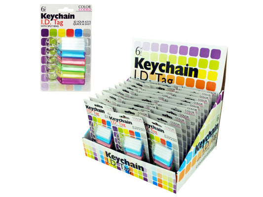 Color Coded Key Chain ID Tags Countertop Display ( Case of 72 )