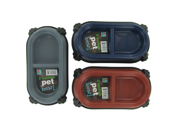 Two-section pet dish ( Case of 48 )