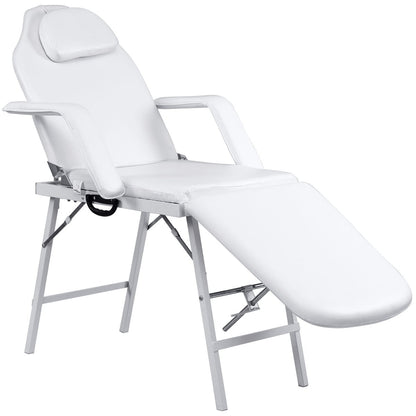 73 Inch Portable Tattoo Salon Facial Bed Massage Table - Color: White