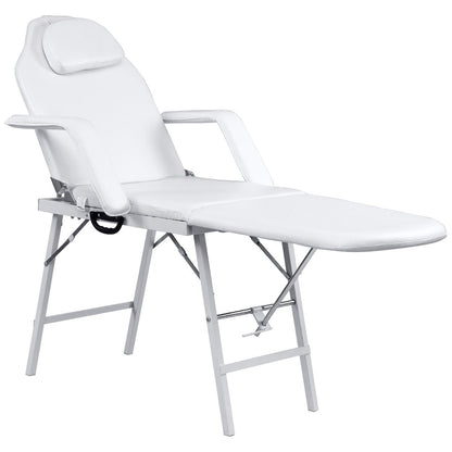 73 Inch Portable Tattoo Salon Facial Bed Massage Table - Color: White