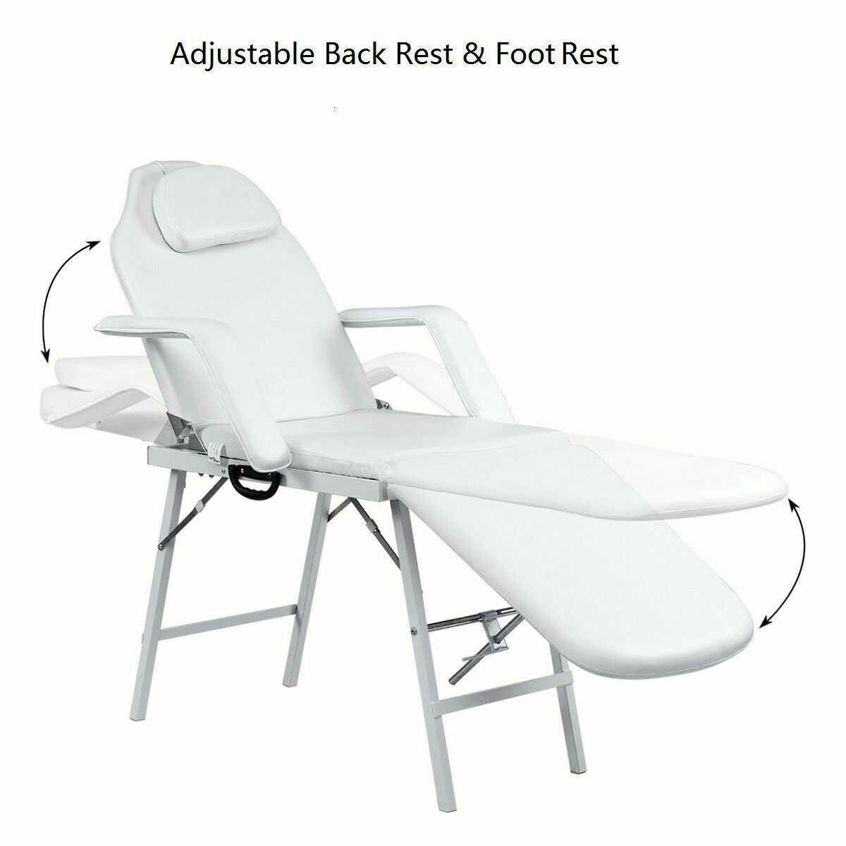 73 Inch Portable Tattoo Salon Facial Bed Massage Table - Color: White