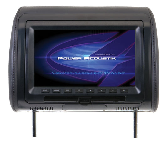 Power Acoustik 9" Headrest Monitor (Single) with DVD Player IR/FM Transmitters Color Skins & Rem.