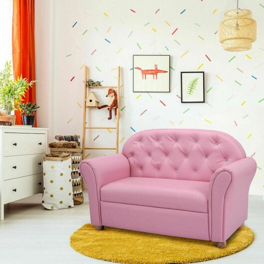 Kids Princess Armrest Chair Lounge Couch - Color: Pink