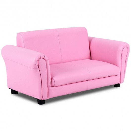 Soft Kids Double Sofa with Ottoman-Pink - Color: Pink