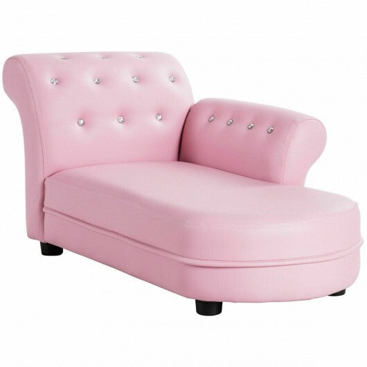 Armrest Relax Chaise Lounge Kids Sofa - Color: Pink