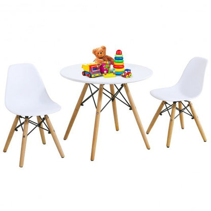 Kid's Modern Dining Table Set with 2 Armless Chairs