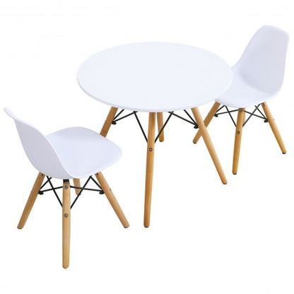 Kid's Modern Dining Table Set with 2 Armless Chairs