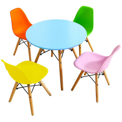 5 Pieces Kids Mid-Century Modern Table Chairs Set