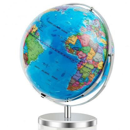 13 Inch Illuminated World Globe 720? Rotating Map with LED Light