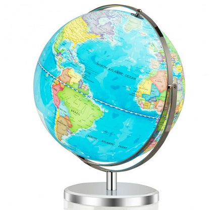 13 Inch Illuminated World Globe 720? Rotating Map with LED Light