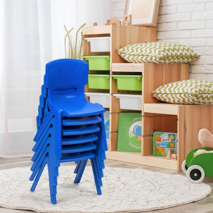 6-pack Kids Plastic Stackable Classroom Chairs-Blue - Color: Blue