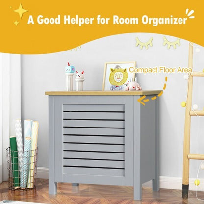 Wooden Kids Toy Storage Organizer with Lid-Gray