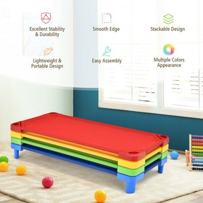 Pack of 4 Colorful Kids Stackable Naptime Cot