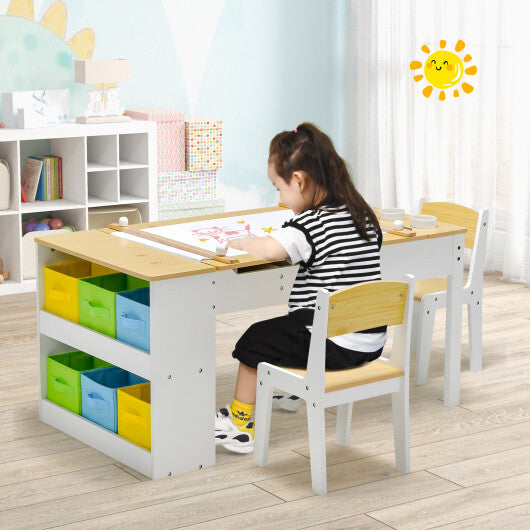 Children Art Activity Table and Drawing Table-Natural