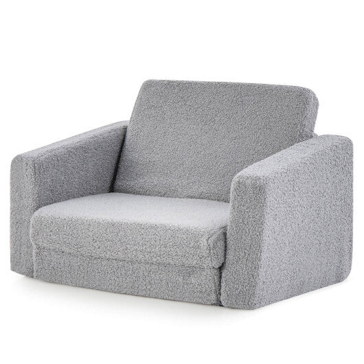 2-in-1 Toddler Fold out Couch - Color: Gray - Size: S