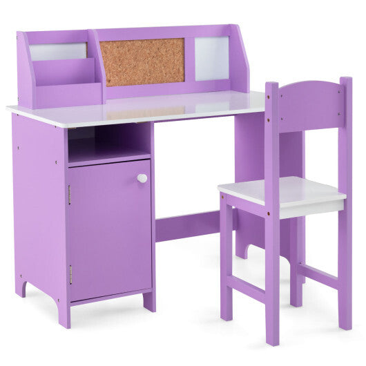 Kids Table and Chair Set for Arts  Crafts  Homework  Home School-Purple - Color: Purple